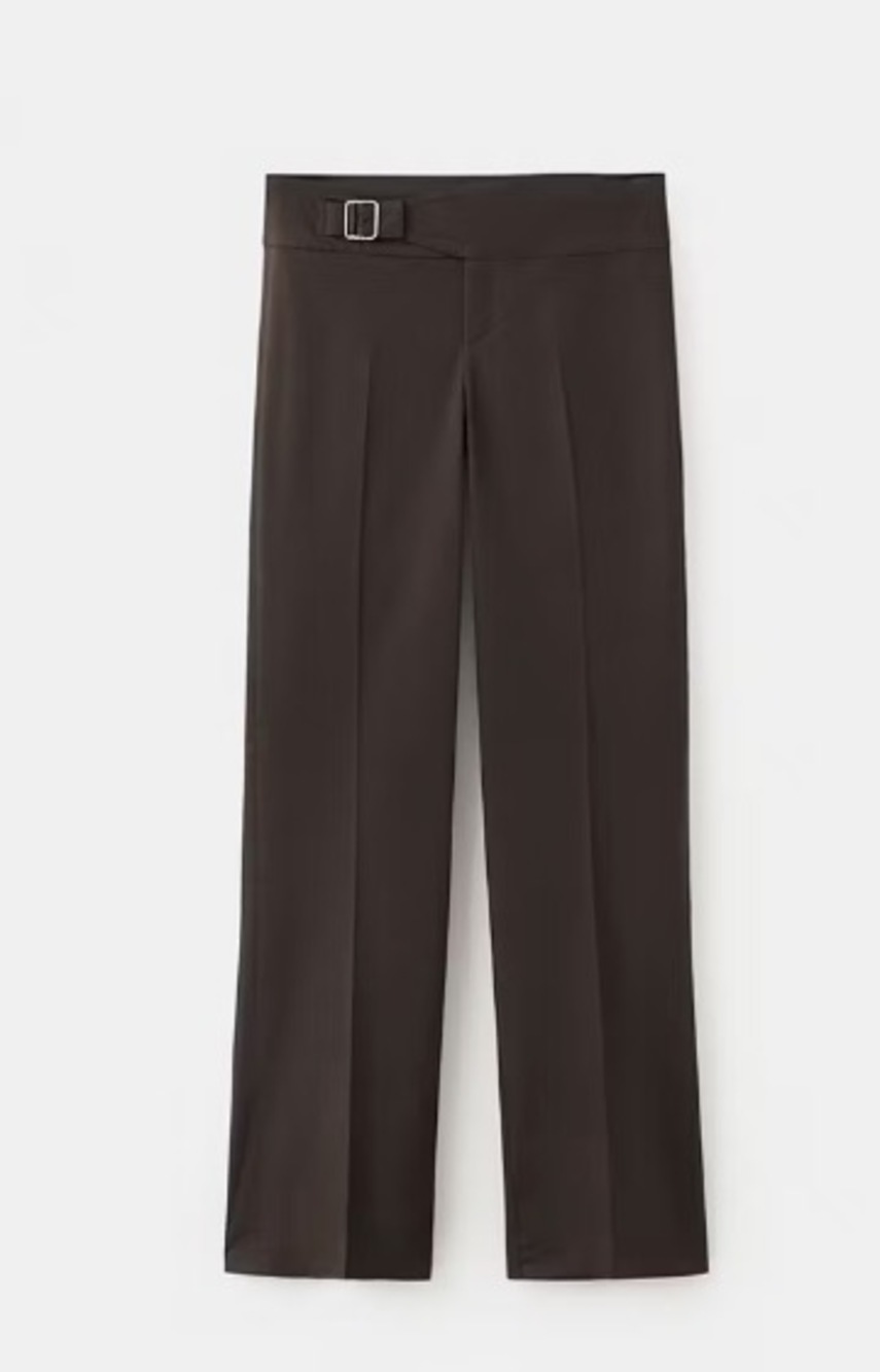 Belt straight-fit trousers